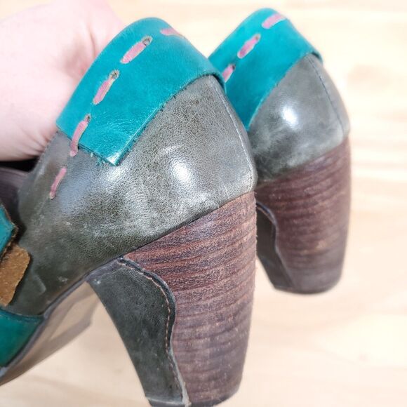 Spring Step Teal and Gray Ankle Booties - Picture 9 of 11